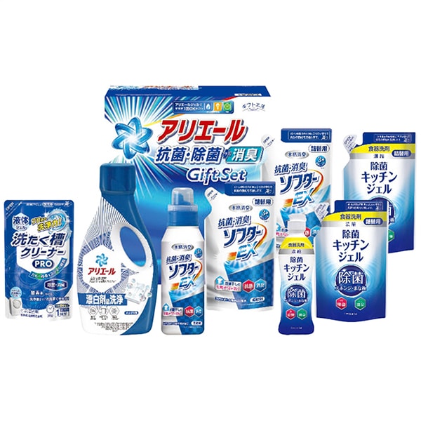 【香典返し 送料無料】 洗剤 ギフト 洗濯洗剤 液体洗剤 キッチン用洗剤 柔軟剤 P&G アリエール 本体 セット 詰め合わせ 日用品 抗菌 引き出物 四十九日 引出物 お返し 喪中 法事 お供え物 満中陰志 忌明け 49日 挨拶状 粗供養 品物 お礼 GPS-50H