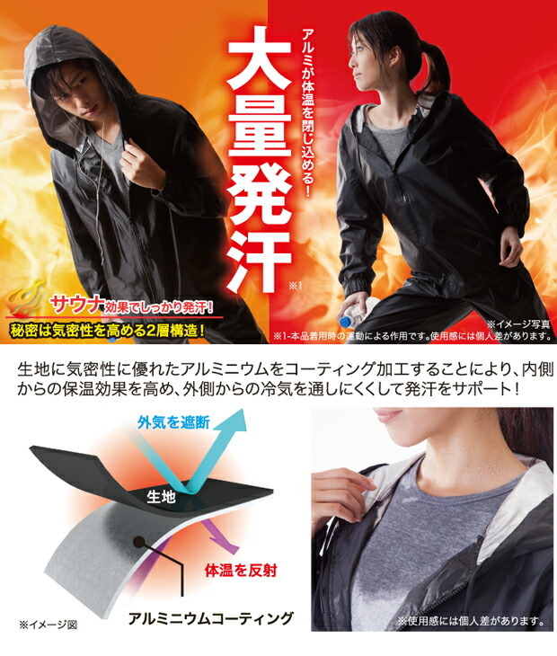【楽天市場】シェイプエクササウナスーツ サウナスーツ レディース メンズ 男女兼用 ダイエット 上下セット 長袖 長ズボン フード付 シェイプ