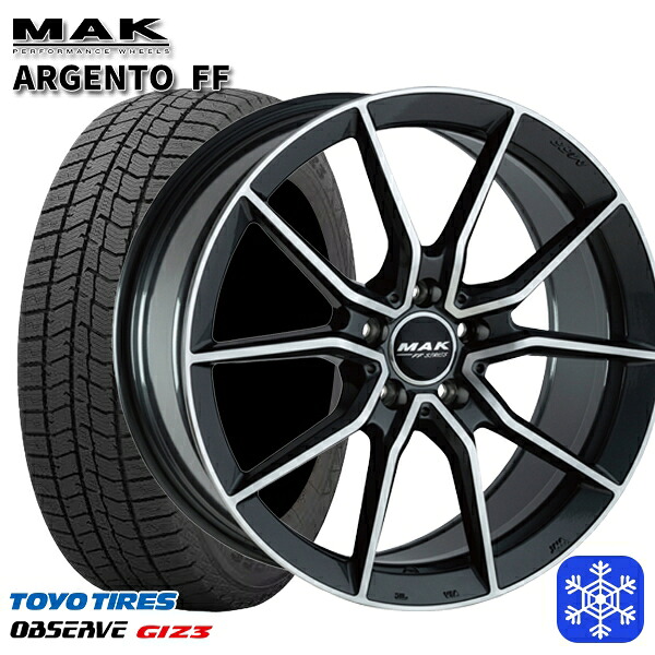 225/45R18 ベンツ Cクラス W205/W206用 2024~2025年製 トーヨー オブザーブ ギズ3 MAK ARGENTO ガンメタリックミラー 18インチ 7.5J 5H112 +40 送料無料 冬タイヤホイール4本セット