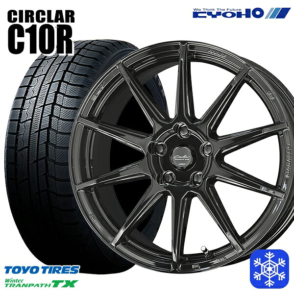 235/55R18 RAV4 NX 2023～2024年製 トーヨー ウィンタートランパス TX KYOHO サーキュラー C10R GB 18インチ 8.0J 5H114.3 スタッドレスタイヤホイール4本セット｜格安タイヤホイールジャストパーツ