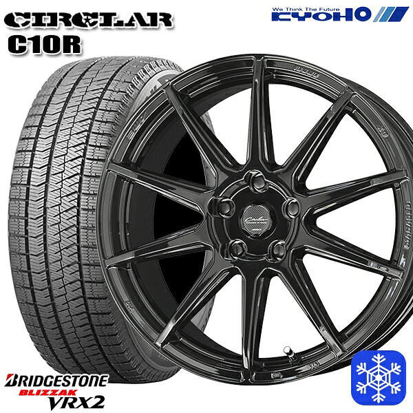235/50R18 アルファード ヴァルファイア 2023~2024年製 ブリヂストン ブリザック VRX2 KYOHO サーキュラー C10R GB 18インチ 7.0J 5H114.3 スタッドレスタイヤホイール4本セット|格安タイヤホイールジャストパーツ