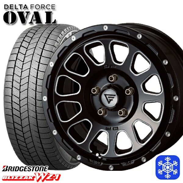 215/65R16 98Q アルファード ヴェルファイア 2025年製 ブリヂストン ブリザック WZ1 デルタフォースオーバル ブラックマシニング 16インチ 7.0J 5H114.3 送料無料 冬タイヤホイール4本セット