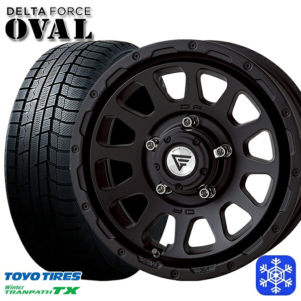 215/70R16 100Q ジムニーシエラ 2025年製 トーヨー ウィンタートランパス TX デルタフォースオーバル マットブラック 16インチ 6.0J 5H139.7 スタッドレスタイヤホイール4本セット|格安タイヤホイールジャストパーツ