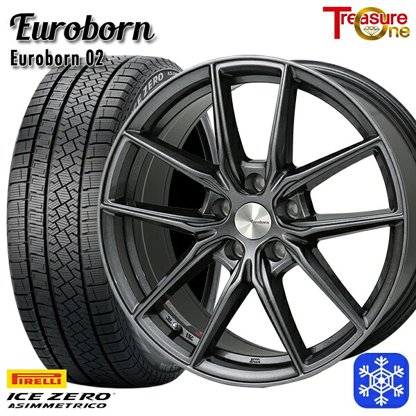 MINI クロスオーバー(F60) 205/65R16 2025～2026年製 ピレリ アイスゼロアシンメトリコ トレジャーワン ユーロボーン 02 GM 16インチ 7.0J 5H112 スタッドレスタイヤホイール4本セット｜格安タイヤホイールジャストパーツ