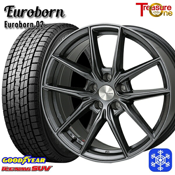 225/65R17 40アルファード 2024～2025年製 グッドイヤー アイスナビSUV トレジャーワン ユーロボーン 02 17インチ 7.5J 5H120 送料無料 冬タイヤホイール4本セット