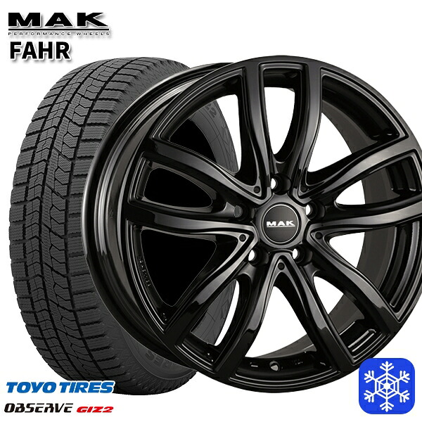 205/55R16 BMW F40 F44用 2024～2025年製 トーヨー オブザーブ ギズ2 MAK FAHR グロスブラック 16インチ 7.0J 5H112 +52 送料無料 冬タイヤホイール4本セット