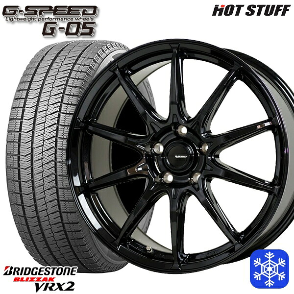 185/60R15 シエンタ(170系) 2024年製 ブリヂストン ブリザック VRX2 HotStuff ジースピード G-05 メタリックブラック 15インチ 6.0J 5H100 スタッドレスタイヤホイール4本セット|格安タイヤホイールジャストパーツ