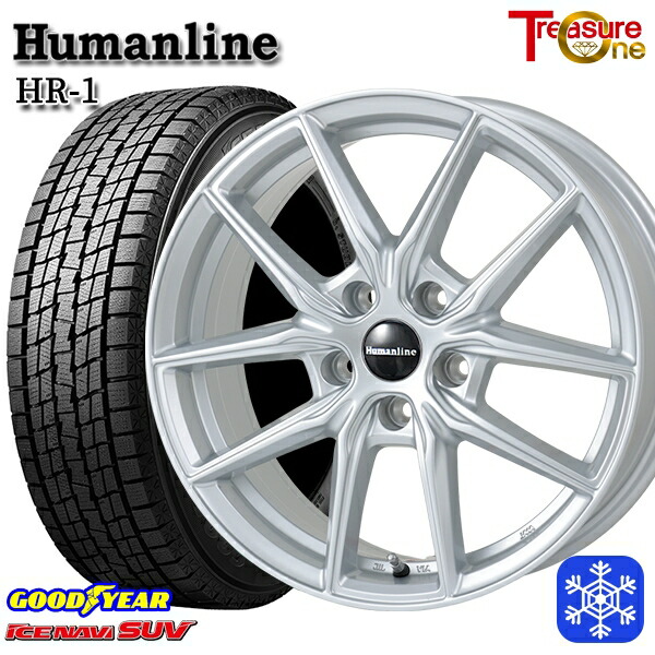 225/65R17 ハリアー RAV4 2024～2025年製 グッドイヤー アイスナビSUV トレジャーワン ヒューマンライン HR1 SI 17インチ 7.0J 5H114.3 送料無料 冬タイヤホイール4本セット