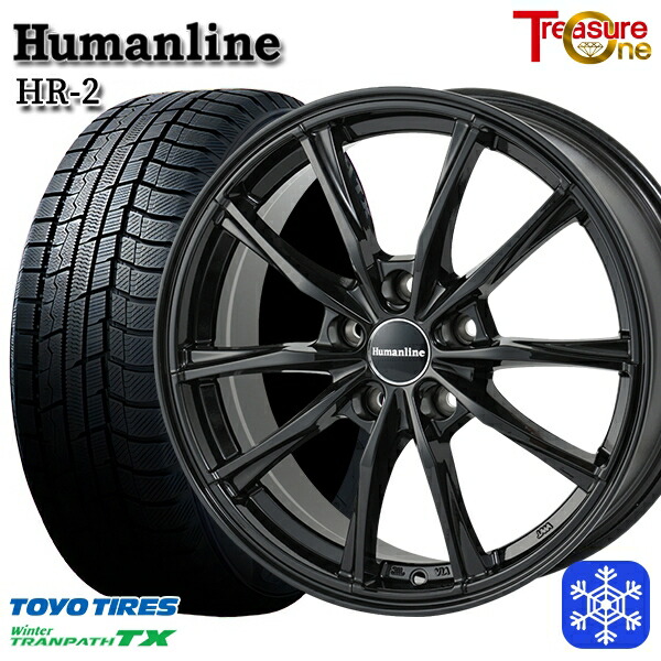 215/60R16 フォレスター レガシィ 2023～2024年製 トーヨー ウィンタートランパス TX トレジャーワン ヒューマンライン HR2 BK 16インチ 6.5J 5H100 送料無料 冬タイヤホイール4本セット