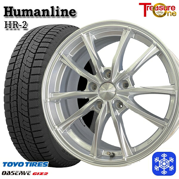 205/60R16 2023～2024年製 トーヨー オブザーブ ギズ2 トレジャーワン ヒューマンライン HR2 SI 16インチ 6.5J 5H114.3 +53 送料無料 冬タイヤホイール4本セット