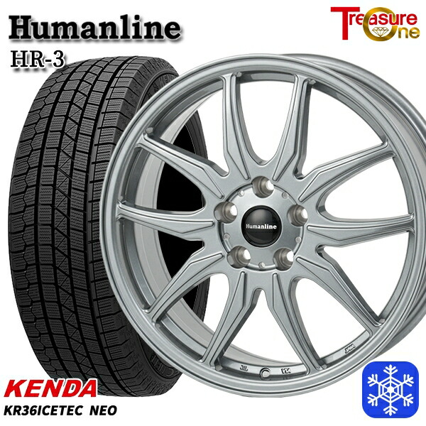 235/55R18 RAV4 NX 2023年製 ケンダ アイステックネオ KR36 トレジャーワン ヒューマンライン HR3 DS 18インチ 7.0J 5H114.3 送料無料 冬タイヤホイール4本セット