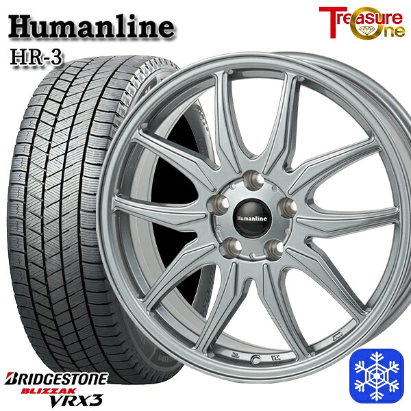 225/45R18 クラウン レヴォーグ 2024～2025年製 ブリヂストン ブリザック VRX3 トレジャーワン ヒューマンライン HR3 DS 18インチ7.0J 5H114.3 送料無料 冬タイヤホイール4本セット
