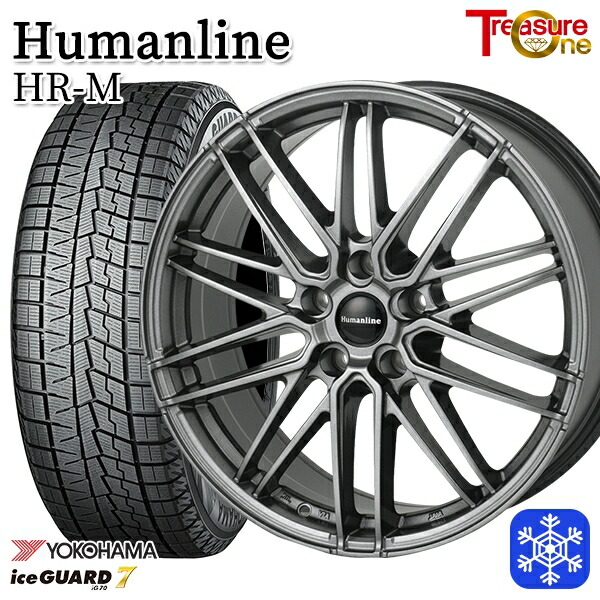 225/60R17 アルファード ヴェルファイア 2024～2025年製 ヨコハマ アイスガード7 IG70 トレジャーワン ヒューマンライン HRM GM 17インチ 7.0J 5H114.3 送料無料 冬タイヤホイール4本セット