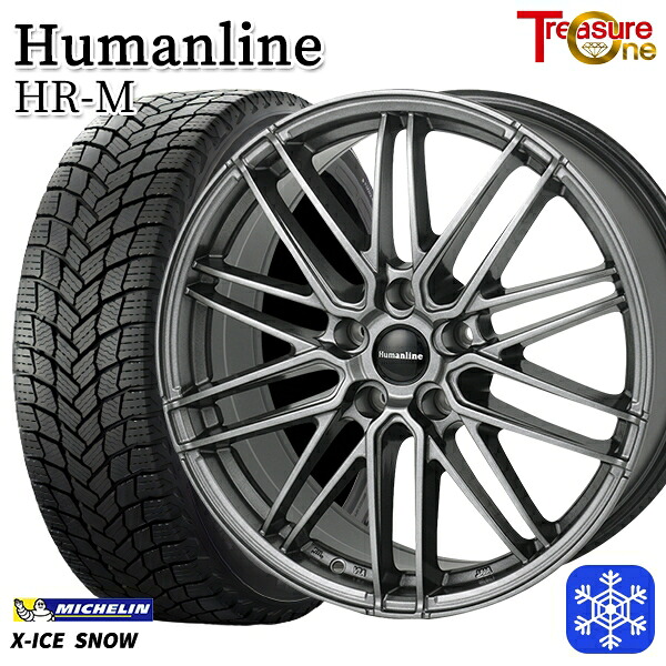 225/40R18 キックス マツダ3 2024～2025年製 ミシュラン エックスアイススノー トレジャーワン ヒューマンライン HRM GM 18インチ 7.5J 5H114.3 送料無料 冬タイヤホイール4本セット