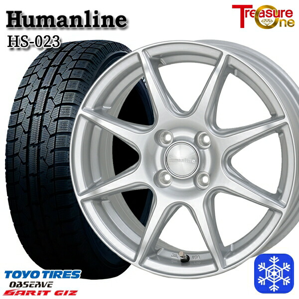 155/65R13 モコ ルークス 2023年製 トーヨー ガリット ギズ トレジャーワン ヒューマンライン HS023 SI 13インチ 4.0J 4H100 送料無料 冬タイヤホイール4本セット