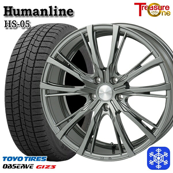 225/60R18 RAV4 NX 2024～2025年製 トーヨー オブザーブ ギズ3 トレジャーワン ヒューマンライン HS05 DG 18インチ 7.0J 5H114.3 送料無料 冬タイヤホイール4本セット