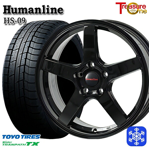 185/65R15 アリオン プリウス(20/30) 2024~2025年製 トーヨー ウィンター トランパス TX トレジャーワン ヒューマンライン HS09 BK 15インチ 6.0J 5H100 スタッドレスタイヤホイール4本セット|格安タイヤホイールジャストパーツ