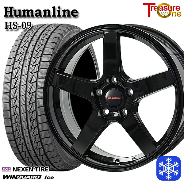 215/65R16 98Q インプレッサXV フォレスターSH系 2024～2025年製 ネクセン ウィンガードアイス トレジャーワン ヒューマンライン HS09 BK 16インチ 6.5J 5H100 送料無料 冬タイヤホイール4本セット