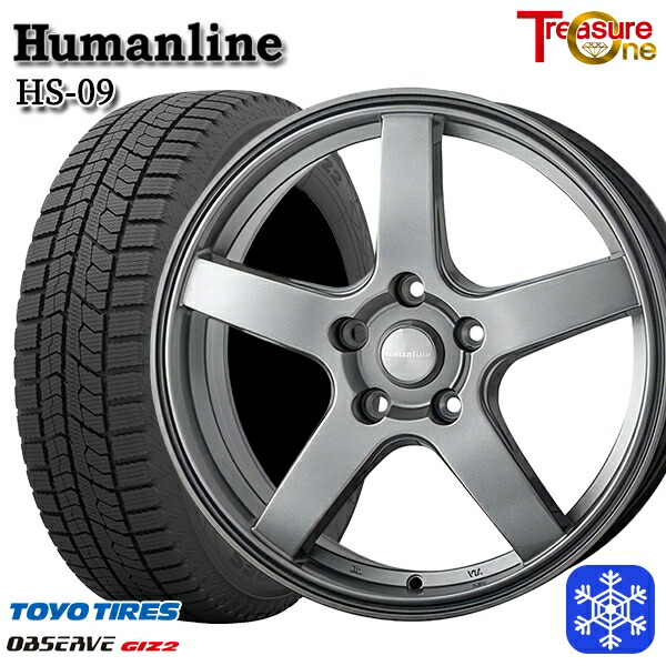 205/60R16 エスティマ マツダ3 2023～2024年製 トーヨー オブザーブ ギズ2 トレジャーワン ヒューマンライン HS09 DG 16インチ 6.5J 5H114.3 送料無料 冬タイヤホイール4本セット
