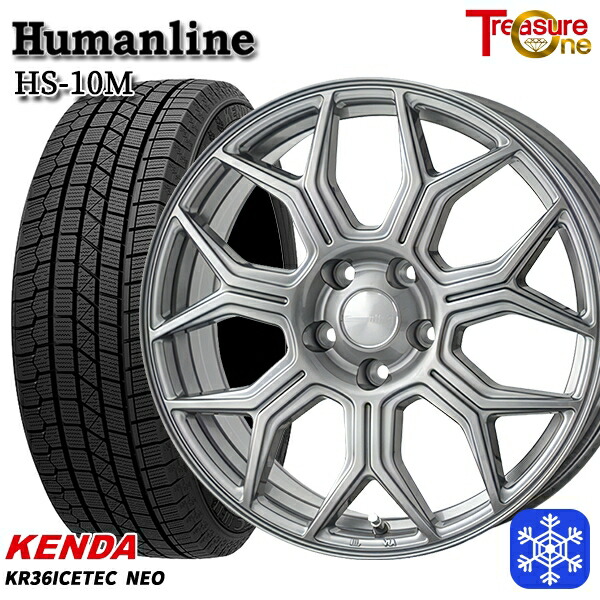 235/55R18 RAV4 NX 2023年製 ケンダ アイステックネオ KR36 トレジャーワン ヒューマンライン HS10M DG 18インチ 7.0J 5H114.3 スタッドレスタイヤホイール4本セット|格安タイヤホイールジャストパーツ