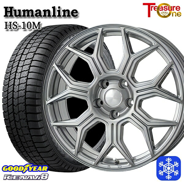 235/50R18 アルファード ヴァルファイア 2024～2025年製 グッドイヤー アイスナビ8 NAVI8 トレジャーワン ヒューマンライン HS10M DG 18インチ 7.0J 5H114.3 スタッドレスタイヤホイール4本セット｜格安タイヤホイールジャストパーツ