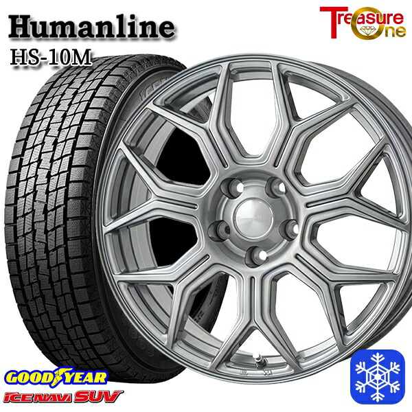 225/55R18 デリカD5 エクストレイル 2024~2025年製 グッドイヤー アイスナビSUV トレジャーワン ヒューマンライン HS10M DG 18インチ 7.0J 5H114.3 送料無料 冬タイヤホイール4本セット