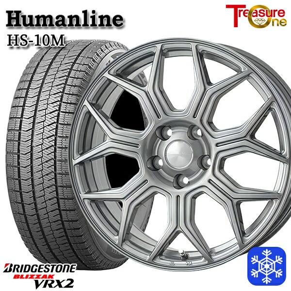 205/60R16 エスティマ マツダ3 2023~2024年製 ブリヂストン ブリザック VRX2 トレジャーワン ヒューマンライン HS10M DG 16インチ 6.5J 5H114.3 スタッドレスタイヤホイール4本セット|格安タイヤホイールジャストパーツ