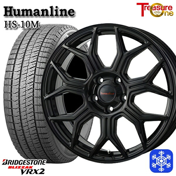 195/60R16 セレナ ステップワゴン 数量限定 2021～2022年製 ブリヂストン ブリザック VRX2 トレジャーワン ヒューマンライン HS10M BK 16インチ 6.5J 5H114.3 送料無料 冬タイヤホイール4本セット