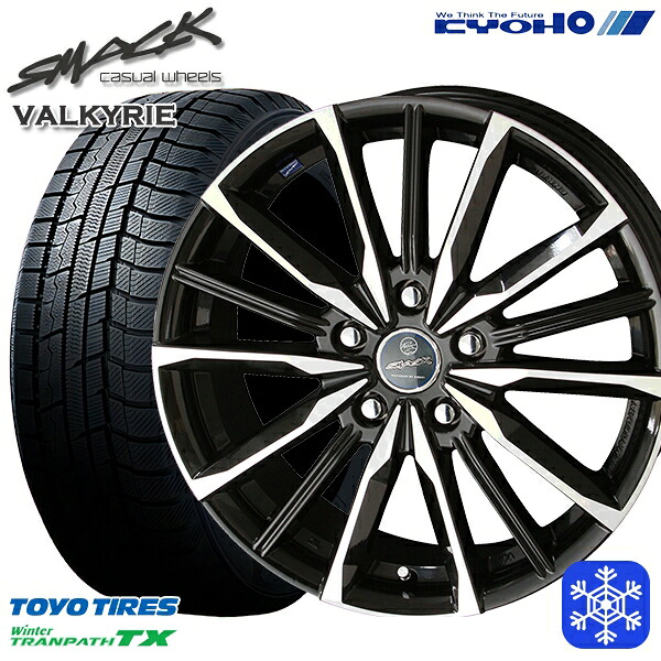 195/60R16 ウィッシュ イスト 2022～2023年製 トーヨー ウィンター トランパス TX KYOHO スマック ヴァルキリー 16インチ 6.5J 5H100 スタッドレスタイヤホイール4本セット｜格安タイヤホイールジャストパーツ