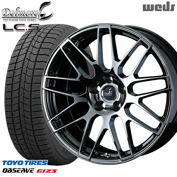 225/55R18 レクサス LBX 2024～2025年製 トーヨー オブザーブ ギズ3 Weds デルモア LCS SBC ※M14純正ボルト使用 18インチ 7.0J 5H114.3 スタッドレスタイヤホイール4本セット｜格安タイヤホイールジャストパーツ