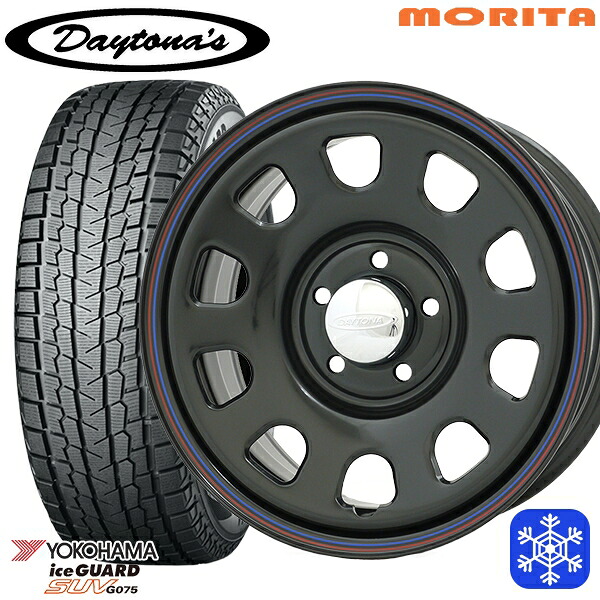 215/70R16 100Q デリカD5 2024～2025年製 ヨコハマ アイスガードSUV G075 MRT DAYTONA'S G2 デイトナズ ブラック 16インチ 7.0J 5H114.3+33 送料無料 冬タイヤホイール4本セット