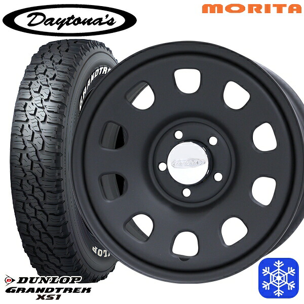 215/70R16 100/97N デリカD5 2024～2025年製 ダンロップ グラントレック XS1 ホワイトレター MRT DAYTONA'S G2 デイトナズ マットブラック 16インチ 7.0J 5H114.3+33 送料無料 冬タイヤホイール4本セット