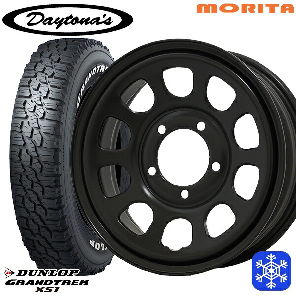 185/85R16 105/103L ジムニー 2024～2025年製 ダンロップ グラントレック XS1 ホワイトレター MRT DAYTONA'S G2 デイトナズ マットブラック 16インチ 5.5J 5H139.7+22 スタッドレスタイヤホイール4本セット｜格安タイヤホイールジャストパーツ 68,640円