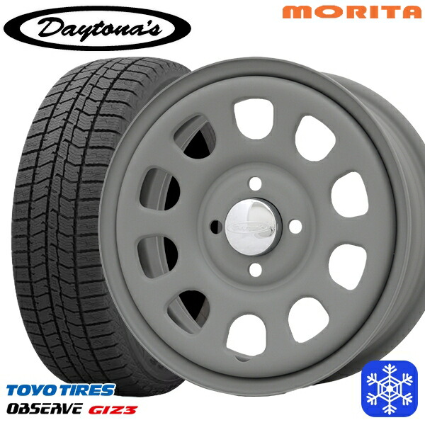 165/55R14 モコ ルークス 2024~2025年製 トーヨー オブザーブ ギズ3 MRT DAYTONA'S G2 デイトナズ マットグレー 14インチ 5.0J 4H100+42 スタッドレスタイヤホイール4本セット|格安タイヤホイールジャストパーツ