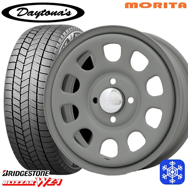 165/60R15 ハスラー ソリオ 2025年製 ブリヂストン ブリザック WZ1 MRT DAYTONA'S G2 デイトナズ マットグレー 15インチ 5.0J 4H100+45 送料無料 冬タイヤホイール4本セット
