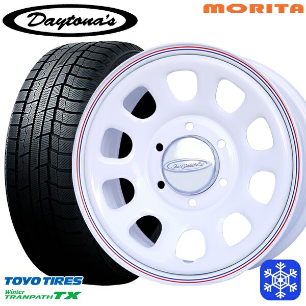 215/65R16 98Q ハイエース ※車検非対応 2024～2025年製 トーヨー ウィンター トランパス TX MRT DAYTONA'S G2 デイトナズ ホワイト 16インチ 6.5J 6H139.7+33/+45 送料無料 冬タイヤホイール4本セット