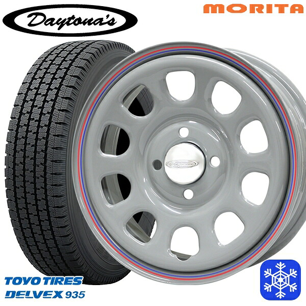 155/80R14 プロボックス サクシード 2021～2022年製 トーヨー デルベックス 935 MRT DAYTONA'S デイトナズ グレー 14インチ 6.0J 4H100+30 送料無料 冬タイヤホイール4本セット