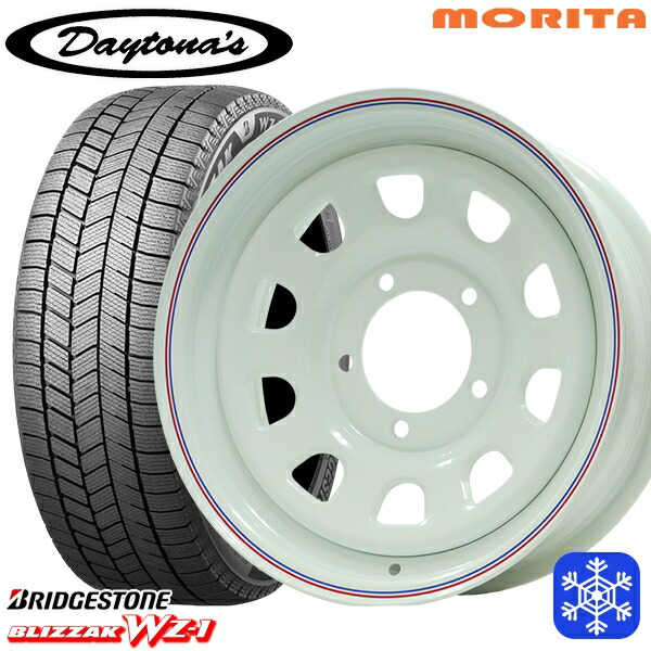 195/80R15 ジムニーシエラ 2025年製 ブリヂストン ブリザック WZ1 MRT DAYTONA'S デイトナズ ホワイト 15インチ 6.0J 5H139.7±0 送料無料 冬タイヤホイール4本セット