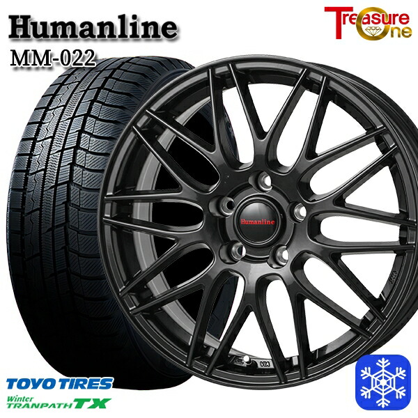 195/60R16 ウィッシュ イスト 2022~2023年製 トーヨー ウィンター トランパス TX トレジャーワン ヒューマンライン MM022 BK 16インチ 6.5J 5H100 スタッドレスタイヤホイール4本セット|格安タイヤホイールジャストパーツ