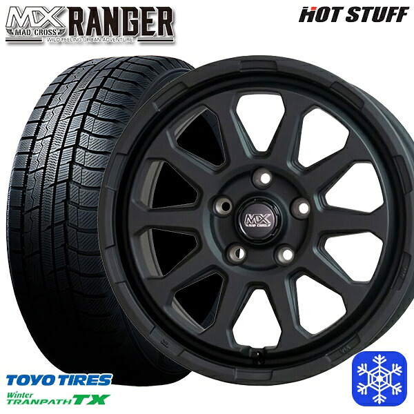 205/60R16 エスティマ マツダ3 2024~2025年製 トーヨー ウィンタートランパス TX HotStuff マッドクロス レンジャー マットブラック 16インチ 7.0J 5H114.3 スタッドレスタイヤホイール4本セット|格安タイヤホイールジャストパーツ