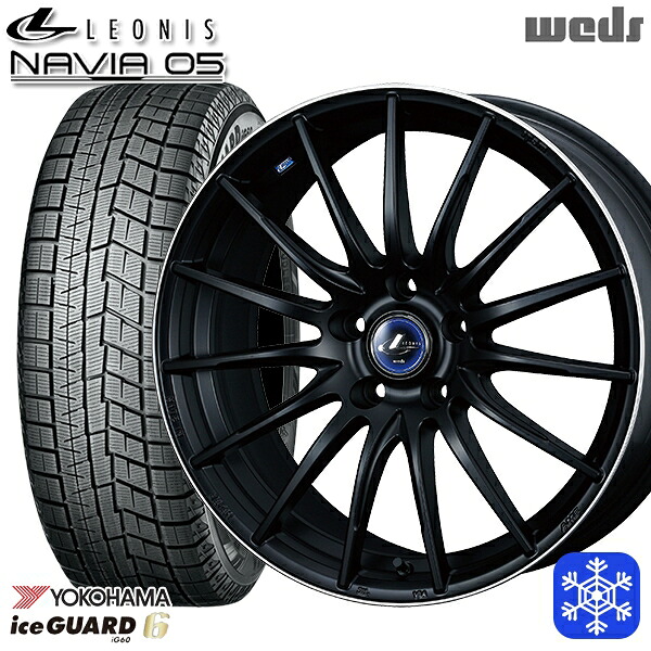 225/60R17 アルファード ヴェルファイア 2021～2023年製 ヨコハマ アイスガード IG60 Wedd ウェッズ レオニス ナヴィア05 MBP 17インチ 7.0J 5H114.3 送料無料 冬タイヤホイール4本セット
