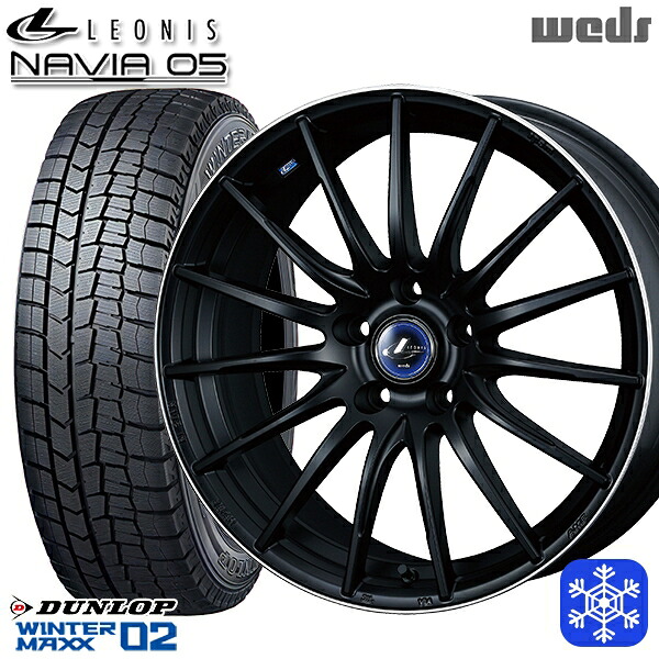 235/50R18 101T XL アルファード ヴァルファイア 2024~2025年製 ダンロップ ウィンターマックス WM02 ■ Wedd ウェッズ レオニス ナヴィア05 MBP 18インチ 8.0J 5H114.3 スタッドレスタイヤホイール4本セット|格安タイヤホイールジャストパーツ