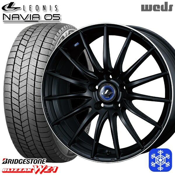 195/60R17 60系プリウス 2025年製 ブリヂストン ブリザック WZ1 Wedd ウェッズ レオニス ナヴィア05 MBP 17インチ 7.0J 5H114.3 送料無料 冬タイヤホイール4本セット