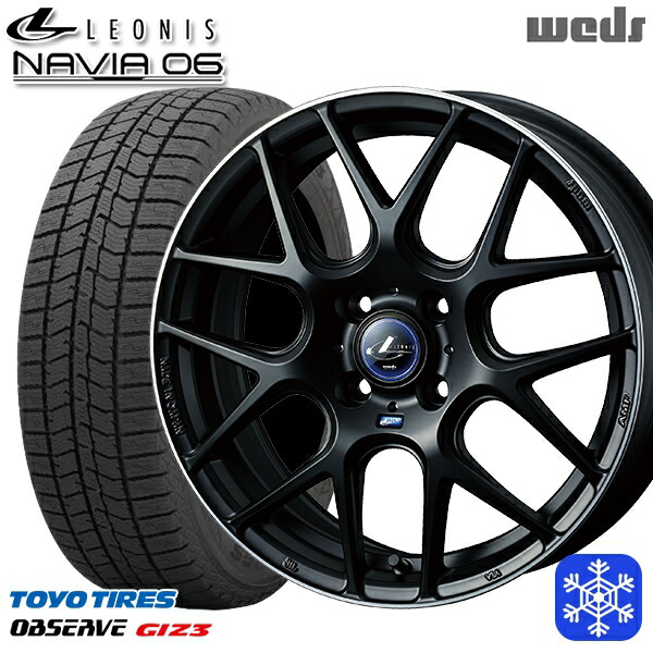 195/55R16 カローラ フィット 2024～2025年製 トーヨー オブザーブ ギズ3 Weds ウェッズ レオニス ナヴィア06 MBP 16インチ 6.0J 4H100 送料無料 冬タイヤホイール4本セット
