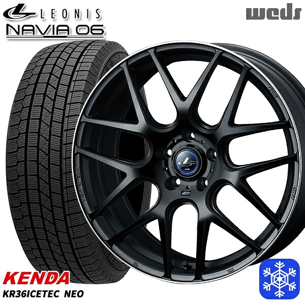 235/55R18 RAV4 NX 2021~2023年製 ケンダ アイステックネオ KR36 Weds ウェッズ レオニス ナヴィア06 MBP 18インチ 7.0J 5H114.3 送料無料 冬タイヤホイール4本セット
