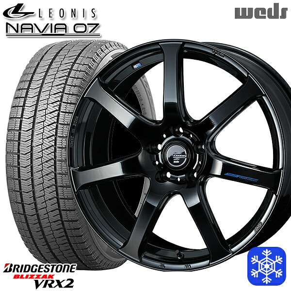 225/60R17 インプレッサ フォレスター 2023～2024年製 ブリヂストン ブリザック VRX2 Weds ウェッズ レオニス ナヴィア07 PBK 17インチ 7.0J 5H100 スタッドレスタイヤホイール4本セット｜格安タイヤホイールジャストパーツ