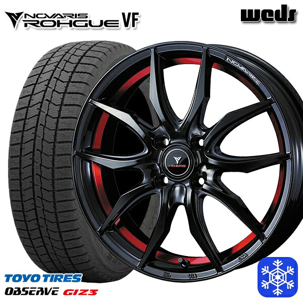205/50R17 日産オーラ 2024~2025年製 トーヨー オブザーブ ギズ3 Weds ウェッズ ノヴァリス ローグ VF 17インチ 6.5J 4H100 スタッドレスタイヤホイール4本セット|格安タイヤホイールジャストパーツ