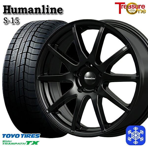 215/50R18 ヤリスクロス ジューク 2022～2023年製 トーヨー ウィンタートランパス TX トレジャーワン ヒューマンライン S15 BK 18インチ 7.0J 5H114.3 送料無料 冬タイヤホイール4本セット