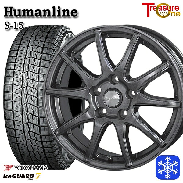 215/60R17 96Q SH系フォレスター 2024～2025年製 ヨコハマアイスガード7 IG70 トレジャーワン ヒューマンライン S15 GM 17インチ 7.0J 5H100 送料無料 冬タイヤホイール4本セット