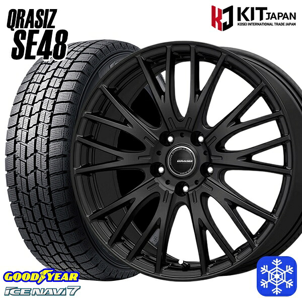 235/50R18 アルファード ヴァルファイア 2023～2024年製 グッドイヤー アイスナビ7 NAVI7 KOSEI クレイシズ SE48 ブラック 18インチ 8.0J 5H114.3 送料無料 冬タイヤホイール4本セット